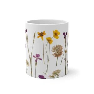 Pressed Flower Mug Color Changing Mug Flower Mug Boho Wildflower Cup Coffee Cup - Picture 1 of 7