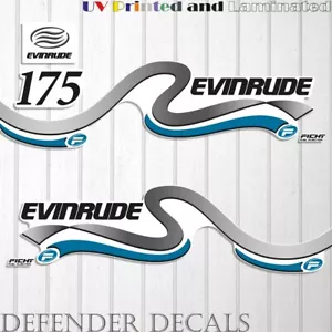 Evinrude 175 PS Ficht Kraftstoffeinspritzung 1999-2000 weiß Cowl Außenbord Aufkleber Aufkleber - Bild 1 von 1