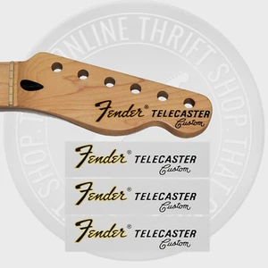 Fender Tele Custom Waterslide Guitar Neck Headstock Decals (Set of 3) - Picture 1 of 4