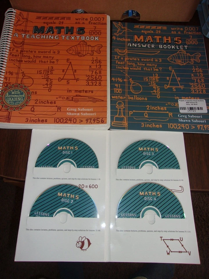 TEACHING TEXTBOOKS MATH 5 Answer Key Student Text CD-Rom Complete SET Sabouri - Image 1 of 1