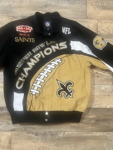 NFL NEW ORLEANS SAINTS EMBROIDERED SUPER BOWL XLIV CHAMPION JACKET Small - Picture 1 of 14