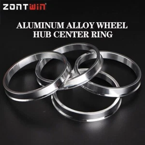 4pcs Aluminium 72.6mm to 66.1mm Wheel Hub Centric Rings Centre Bore Spigot Rings - Picture 1 of 8
