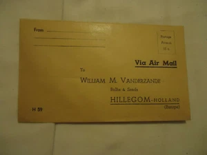 William M Vanderzande Bulbs & Seeds Hillegom Holland envelope 1950's - Picture 1 of 1
