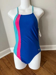 NWT Speedo Eco Endurance Cheeky Fit Tie Back 1 Piece Swimsuit Woman's 6/32 - Picture 1 of 4