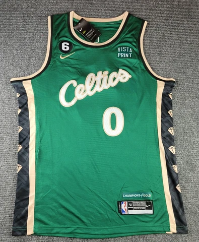 Jason Tatum Boston Celtics Champions Of Gold Mens Large Green Replica Stitched Cover
