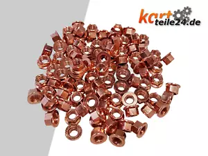 Kart Rennkart Kartteile Radmutter CIK M8 SW 10 selbstsichernd Kupfer 100 Stück - Bild 1 von 1