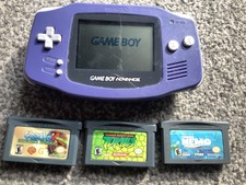 Nintendo Game Boy Advance AGB-001 in Purple - GBA Tested & Working Plus Games