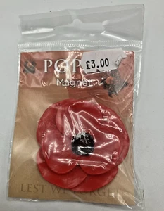 Imán de Amapola "No nos olvidemos" Flor Roja Imán de Refrigerador Hecho en Reino Unido Nuevo - Imagen 1 de 3