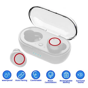 Bezprzewodowe słuchawki Bluetooth 5.0 zestaw słuchawkowy słuchawki douszne z etui ładującym - Zdjęcie 1 z 4