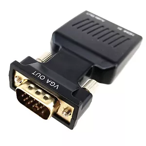 HDMI to VGA 15pin Adapter 1080P Video Audio Converter for Laptop PC LCD HD TV - Picture 1 of 9
