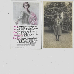 (2) Mädchen Postkarten - 2 Stück: Girls' Friendly Society & RPPC Mädchen in Uniform - Bild 1 von 2
