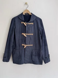 YMC x Gloverall Made in England Waxed Cotton Toggle Duffle Jacket Navy Size S - Picture 1 of 6