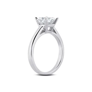 1ct D VS1 Princess Natural Certified Diamond 950 Plat. Solitaire Engagement Ring - Picture 1 of 3