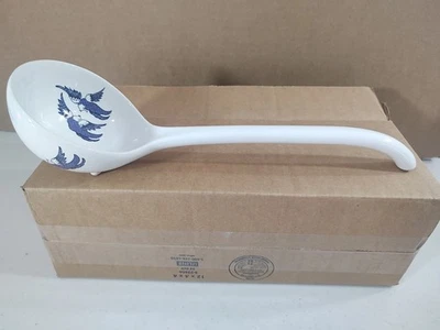 Cuchara de sopa de porcelana de sauce azul rara pájaros cazo oriental  Foto 1 de 4