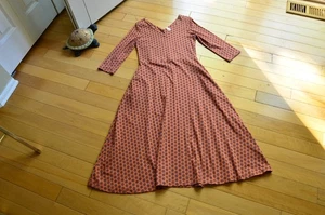 Vestido Pact Naranja y Negro Ajuste Geométrico y Acampanado Manga 3/4 Talla M - Imagen 1 de 11