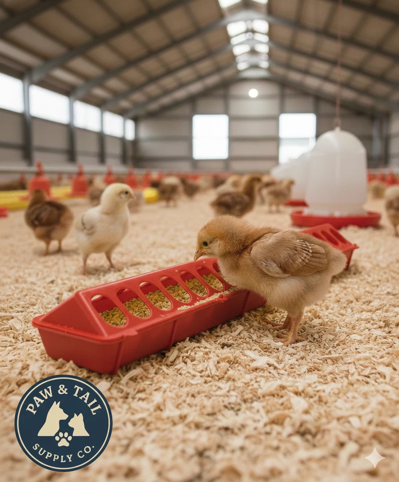 Alimentador de tierra para aves de corral con tapa abatible de plástico Little Giant de 20", aves rojas para pollos 2 piezas Foto 1 de 4