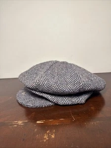 LL Bean Hanna Hats Wool Donegal Ireland Herringbone Tweed Medium Newsboy - Picture 1 of 7