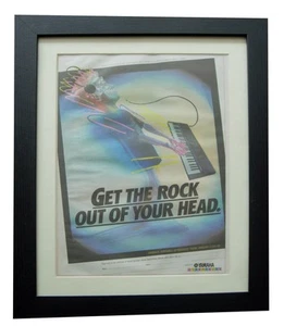 YAMAHA KEYBOARD+POSTER+AD+VINTAGE FRAMED RARE ORIGINAL 1986+EXPRESS WORLD SHIP - Imagen 1 de 7