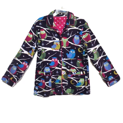 Nick & Nora Night Owls in Tree Pijama Top Camisa Mujer Talla L Franela Púrpura Foto 1 de 4