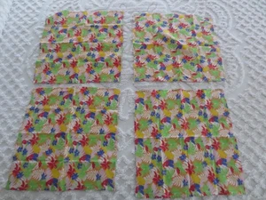 4 TOVAGLIOLI TROPICALI DISEGNO FLOREALE E FOGLIA in cotone - 15-1/2" x 16" - Foto 1 di 3