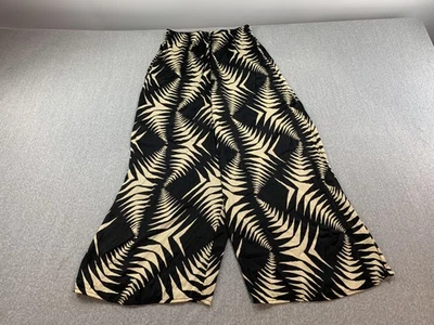 Philosophy Pants Womens Small Black Beige Wide Leg Abstract Print Pull On NWT - Image 1 of 4
