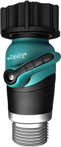Heavy Duty Garden Hose Connector with On/Off Switch - Water Flow Control Adapter - Picture 1 of 6