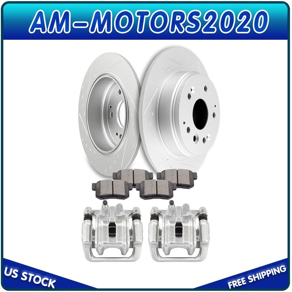 Juego de pinzas de freno traseras rotores y pastillas de cerámica para Honda Element 2003-2011 Foto 1 de 1