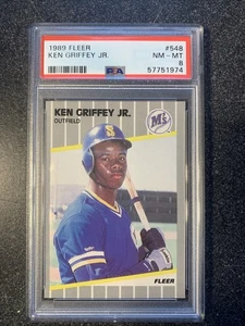 Fleer #548 Ken Griffey Jr. 1989 ROOKIE RC PSA 8 - Imagen 1 de 2