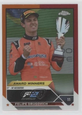 2023 Chrome Formula 1 Award Winners Orange & Red Refractor Felipe Drugovich #192 - Image 1 of 2