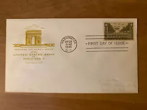 WWII PATRIOTIC FDC 934 HONORING US ARMY - Picture 1 of 1
