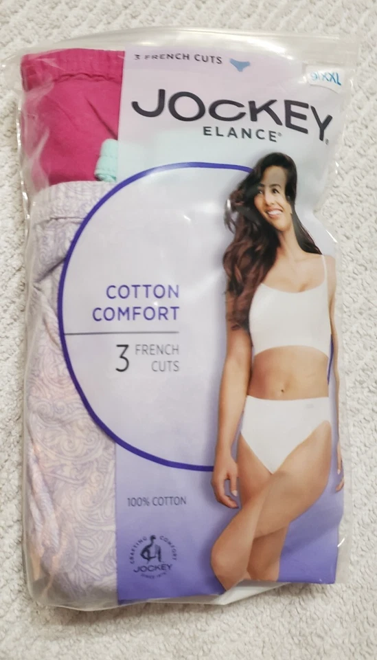 New 3 pk JOCKEY covered waistband 100% cotton FRENCH CUT Royal Blue Geometric 9 - Изображение 1 из 1