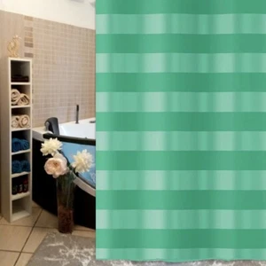 Scala Mint Satin Fabric Shower Curtain 180 x 200 cm - Picture 1 of 3