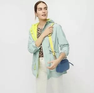 NWT J.Crew TALL PERFECT RAIN JACKET IN FADED Mint Size M Style H8693 - Picture 1 of 12