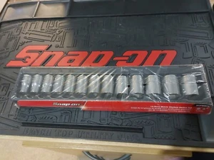 Snap On *NEW* 13-Pc 1/2" Drive 6-Point Shallow Socket Set (12mm-24mm) 313TWMYA - Picture 1 of 9