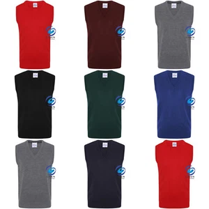 Boys Children Knitted School Uniform V Neck Sleeveless Tank Top Cardigan - Picture 1 of 8