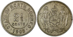 British North Borneo 1903 H 2-1/2 Cent Heaton's Mint ch.VF KM# 4 (21 098) - Bild 1 von 3