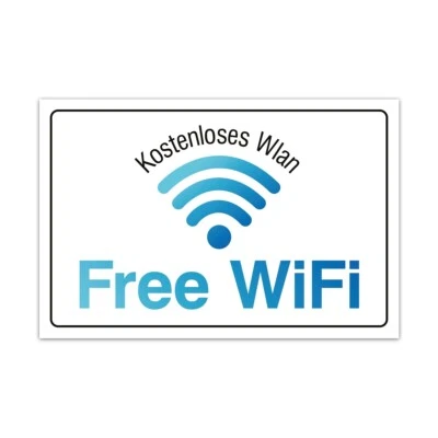 KARTENMACHEN.DE Aluverbund 3mm Hinweis Schild 30x20cm Wetterfest - Free WiFi