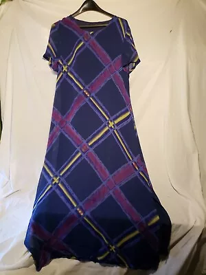 Sacred Threads Maxi Dress Women S/M Blue Boho Style Long Shift Dress  - Image 1 of 4