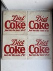 Set of 4 Ceramic Square Diet Coke Just for the Taste of It Coasters Coca Cola