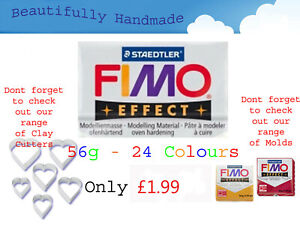 FIMO Effect 56g Polymer Clay 24 Colours Modelling Jewellery Craft 5.5cm x 5.5cm