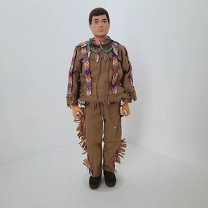 Vntg 1964 GI Joe Man Of Action Figure Face Scar Brown Flocked Hair 12" England - Picture 1 of 6