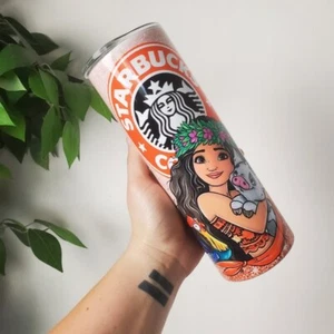 NEW Inspired Starbucks Disney Moana Tumbler Summer Hawaiian Tropical Hot Cold SS - Picture 1 of 9
