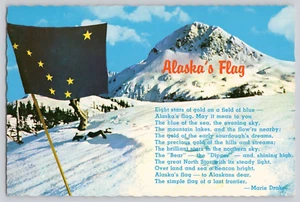 Postkarte Alaskas Flagge Gedicht Bergblick Alaska AK - Bild 1 von 3
