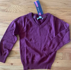 cherokee Vneck sweater Girls XS -4/5 burgundy - Picture 1 of 2
