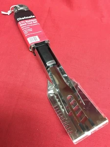 New Chefmate 3 Piece Stainless Steel Tool BBQ Set Spatula Tongs Fork Set  - Picture 1 of 4