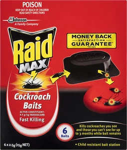 Cockroach Baits Killer Trap, Lasts 3 Months, Child Safe, 6 Baits, 1 Pack - Picture 1 of 7