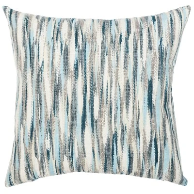 Abstract Paint Splash Cushion Cover. Bright Marine Blues & Whites. 17x17" Square - Image 1 of 3