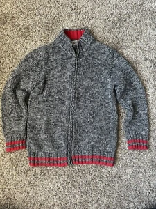 OshKosh B’gosh Sweater Full Zip 100% Cotton Children’s Boy’s Size 7 Red Black - Picture 1 of 4
