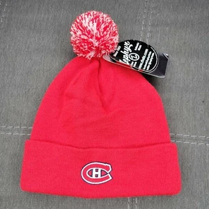 Montreal Canadiens Beanie Zephyr NHL Cuffed Knit Beanie All Red Pom 100% Acrylic - Picture 1 of 8
