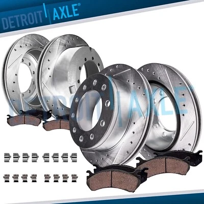 Pastilla de freno delantera trasera perforada ranurada para F-450 F-550 Super Duty 2017-2021 Foto 1 de 4